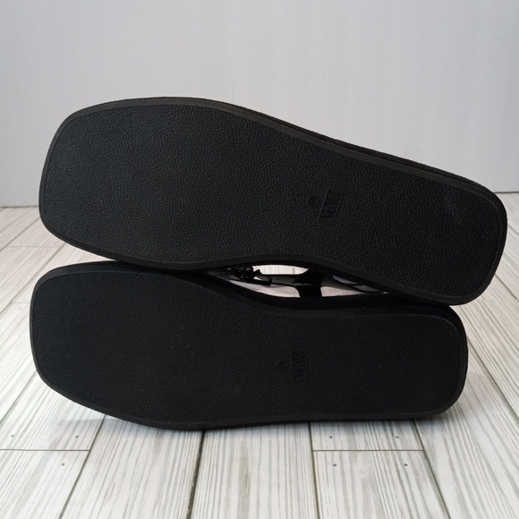 Zara Leather Suede Square Block Sandals - Picture 7 of 9